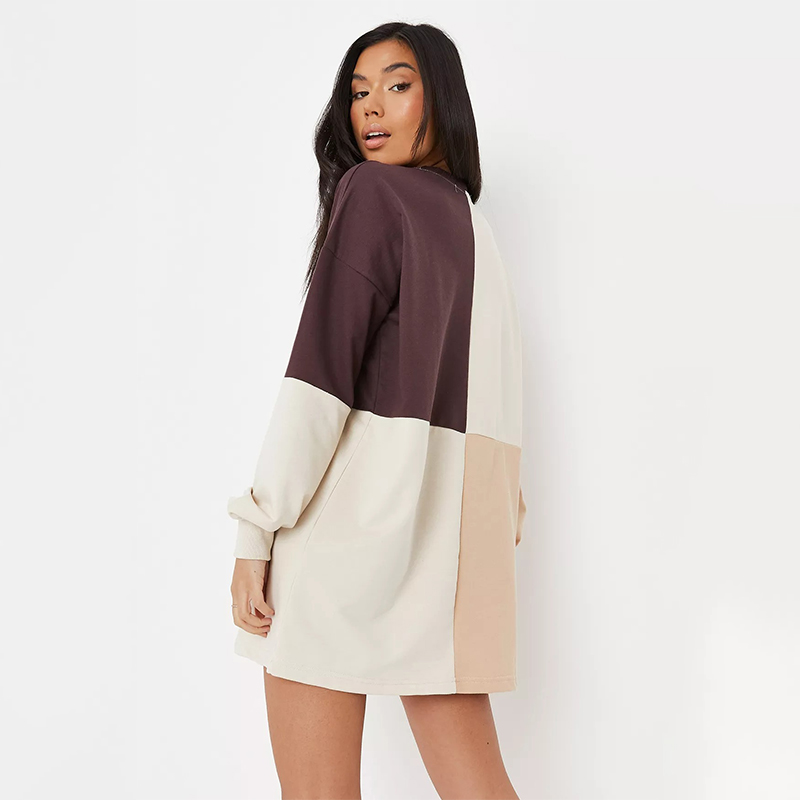 stone colourblock mini sweater dress