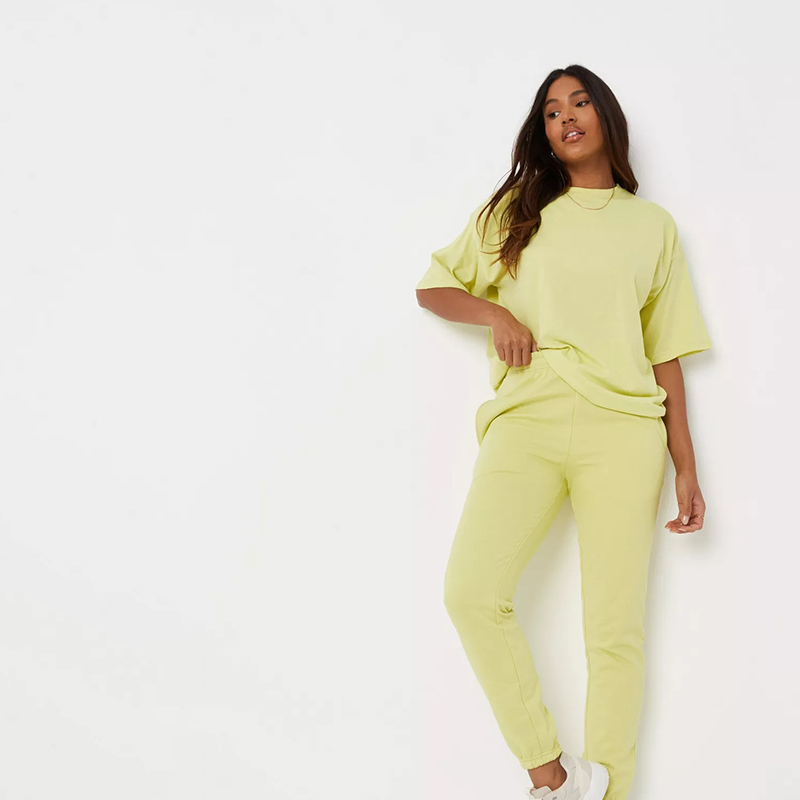 blue brushed back relaxed joggers