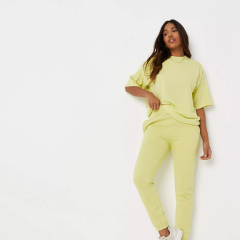 blue brushed back relaxed joggers