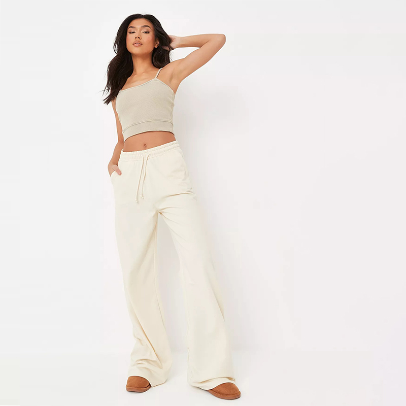 light blue loopback wide leg joggers