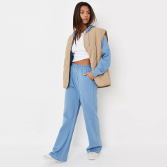 light blue loopback wide leg joggers