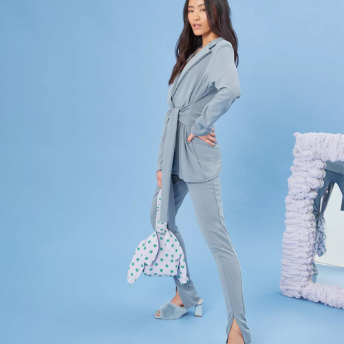 blue co ord jersey skinny trousers