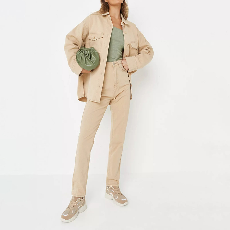 camel co ord straight leg jeans