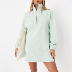 mint half zip sweater dress