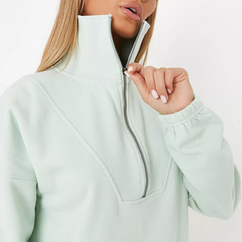 mint half zip sweater dress