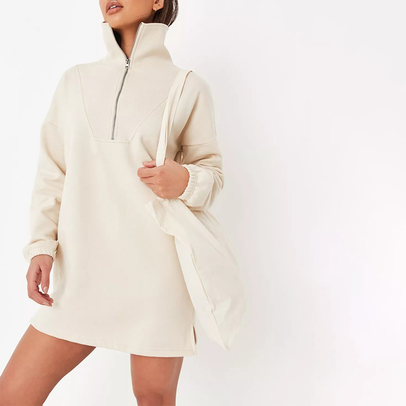 mint half zip sweater dress