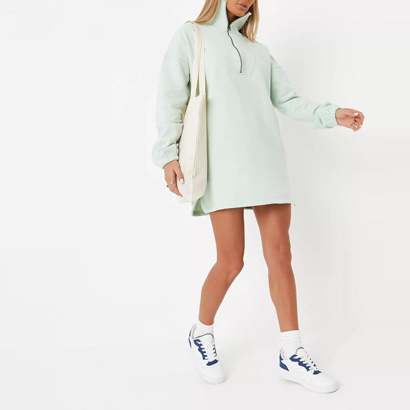 mint half zip sweater dress