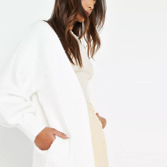 recycled rose tuck sleeve knit cardigan