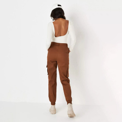 chocolate basic cargo trousers