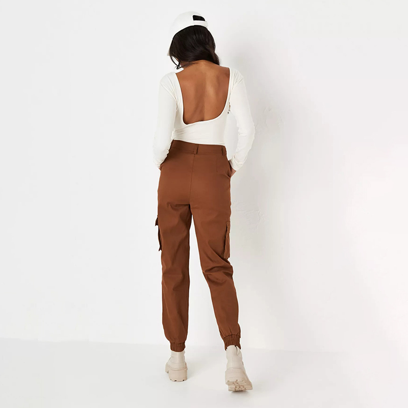 chocolate basic cargo trousers