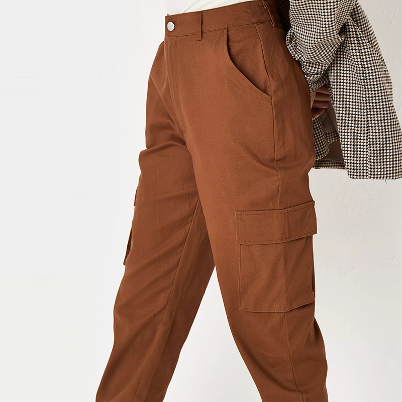 chocolate basic cargo trousers