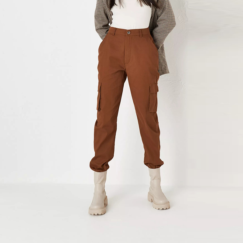 chocolate basic cargo trousers