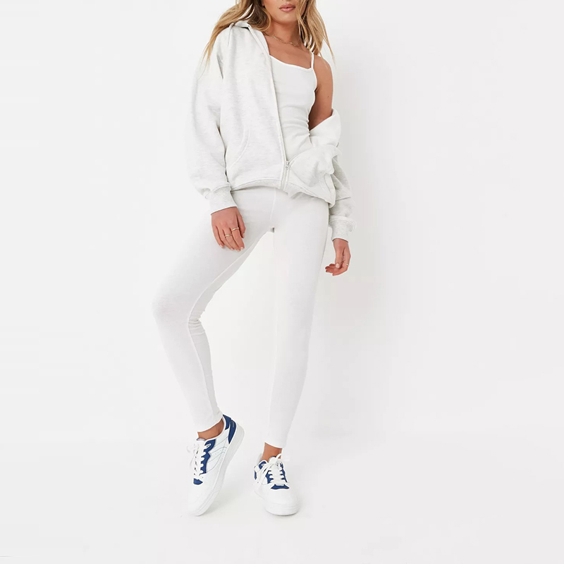white basic leggings