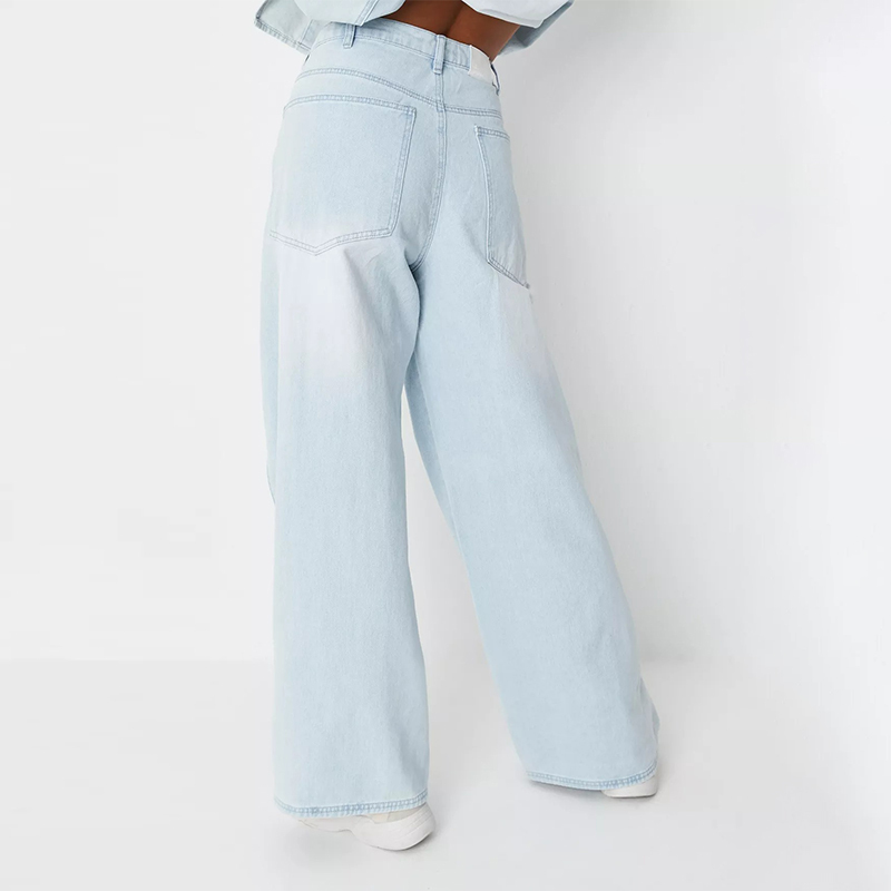 light blue co ord deconstructed baggy boyfriend jeans