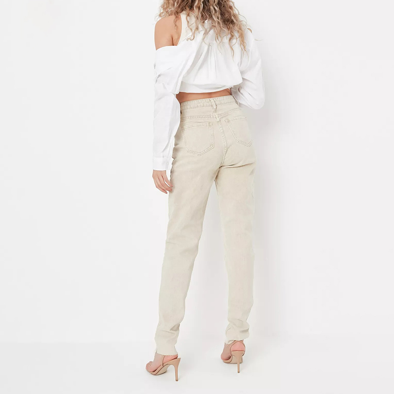 tall sand riot high waisted raw hem mom jeans