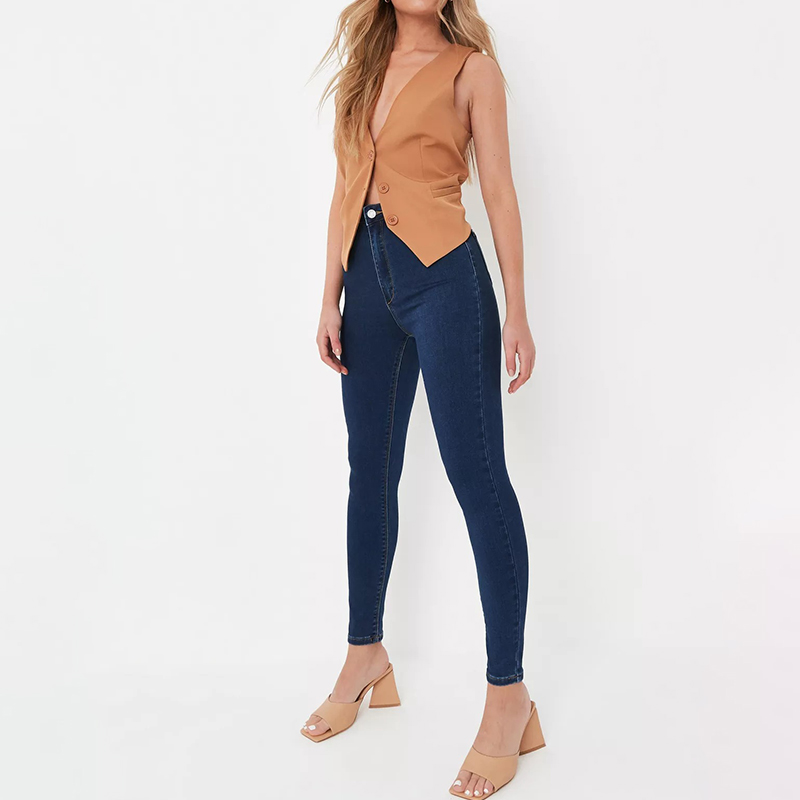 recycled petite blue vice skinny jeans