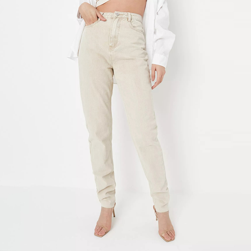 tall sand riot high waisted raw hem mom jeans
