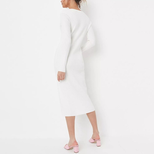 tall white button front knit midi dress