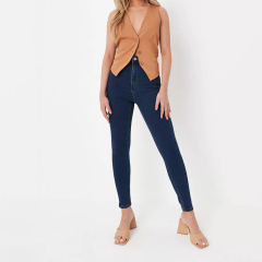 recycled petite blue vice skinny jeans