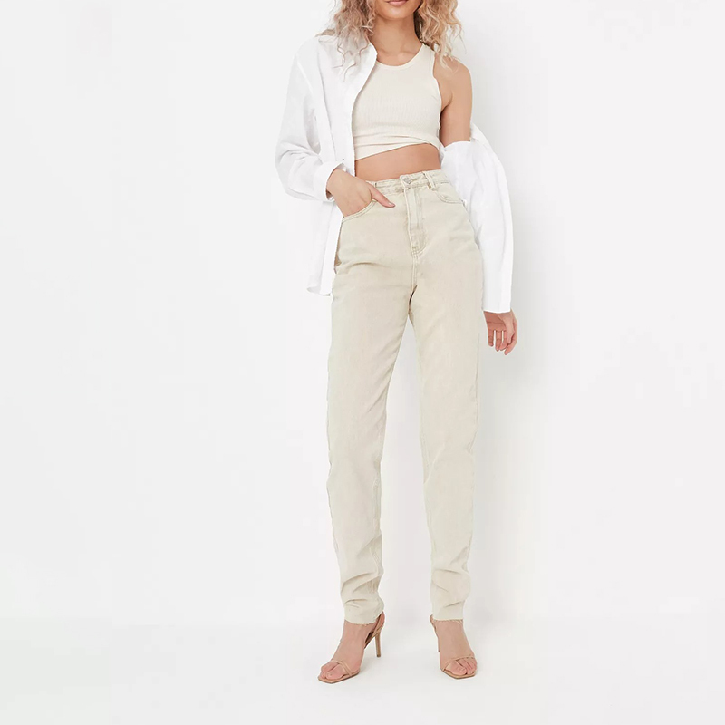 tall sand riot high waisted raw hem mom jeans