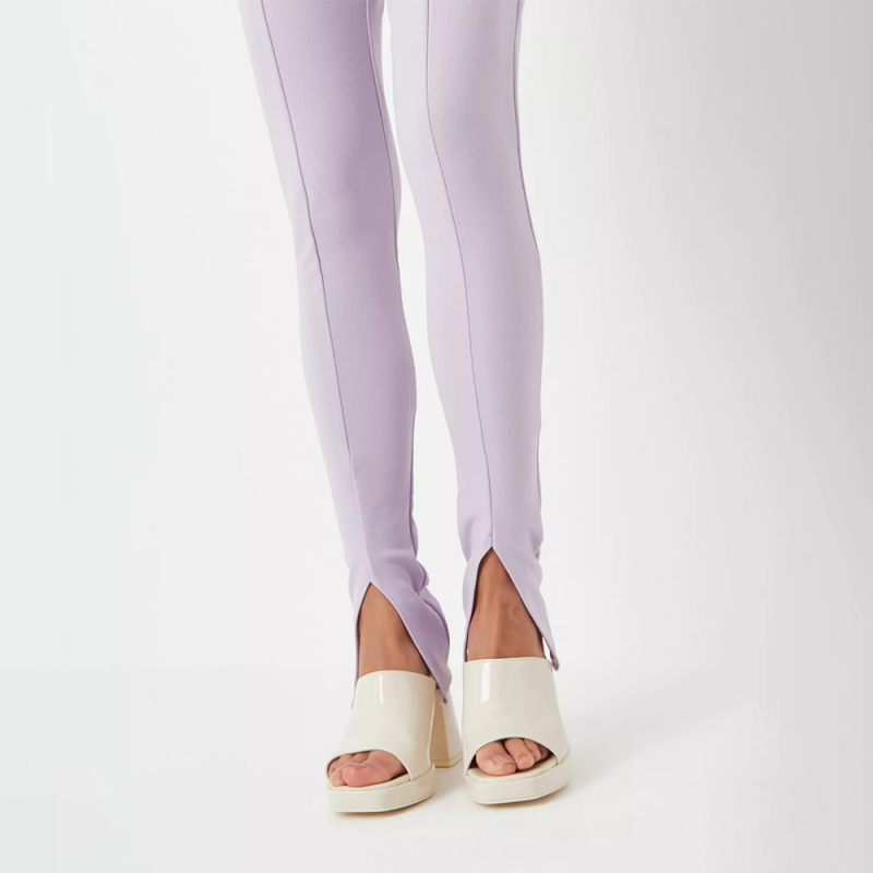 lilac co ord split hem jersey cigarette trousers