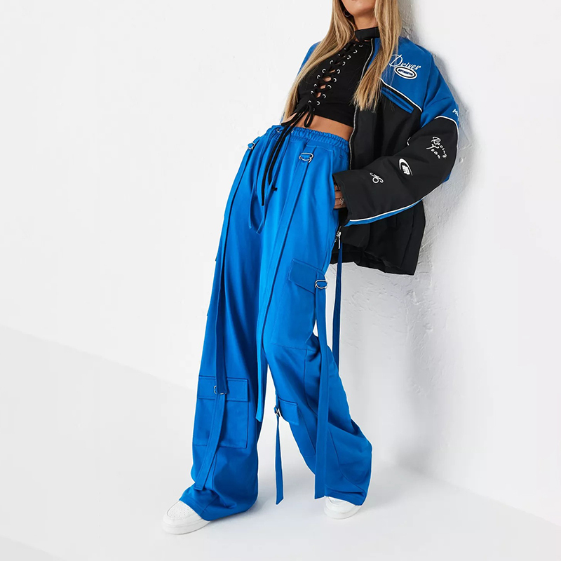 blue extreme pocket cargo joggers