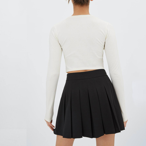 box pleated skirt