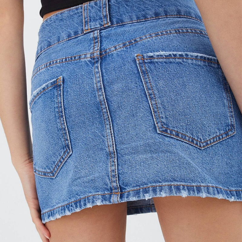 low waist denim skirt