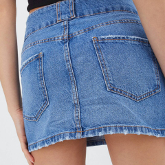 low waist denim skirt