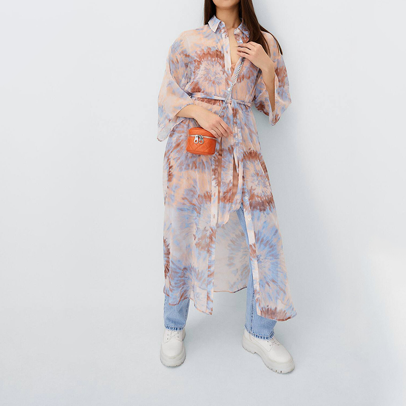 Printed Midi Kimono Dress