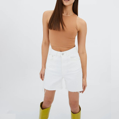 Lengthened Denim Shorts