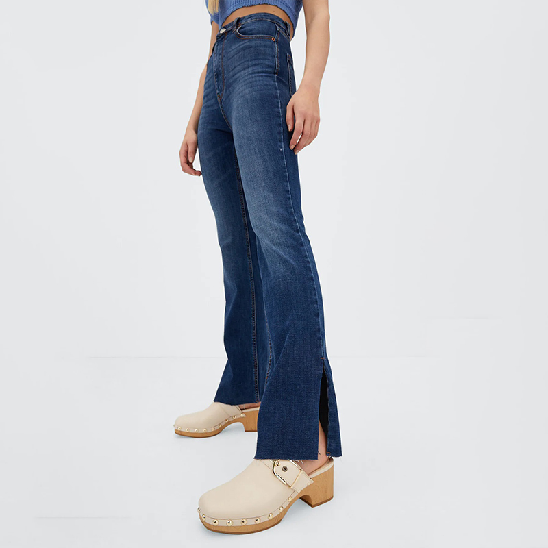 Slim Fit Slit Flare Jeans