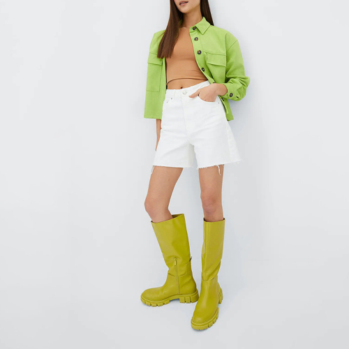 Lengthened Denim Shorts