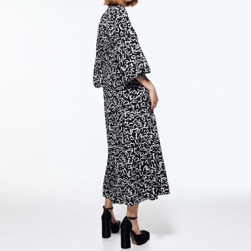 PRINTED MIDI DRESS