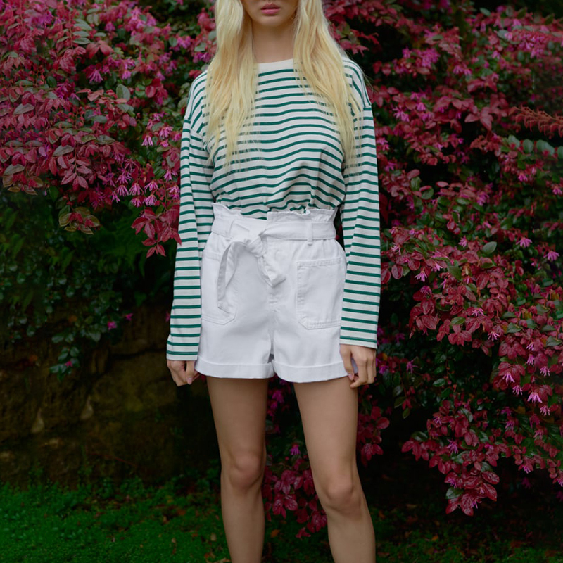 Belted Paper Bag Loose Lounge Shorts