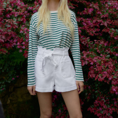 Belted Paper Bag Loose Lounge Shorts