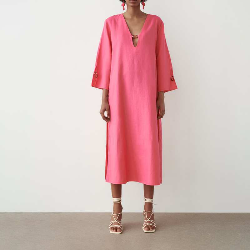 linen kaftan dress