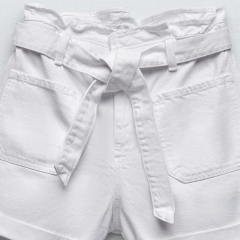 Belted Paper Bag Loose Lounge Shorts
