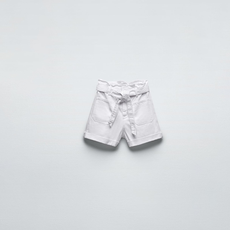 Belted Paper Bag Loose Lounge Shorts