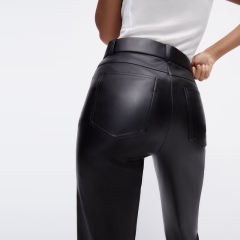small flared faux leather leggings