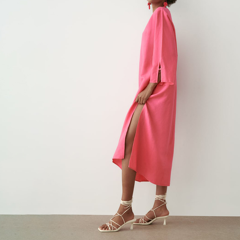 linen kaftan dress