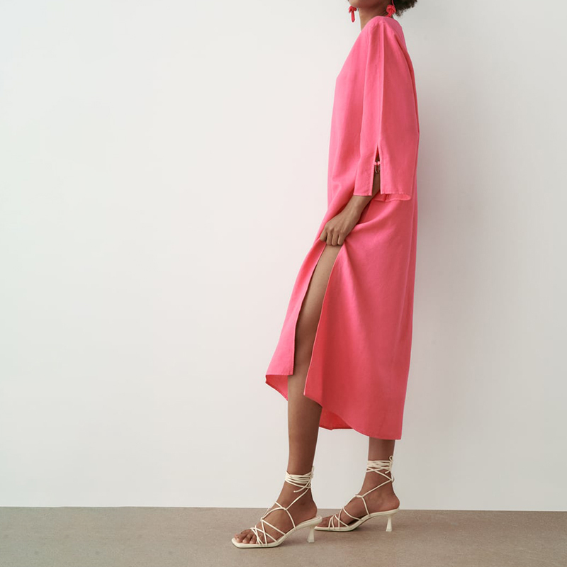 linen kaftan dress