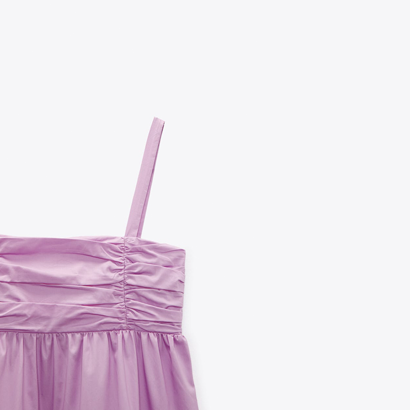 tiered paneled poplin dress