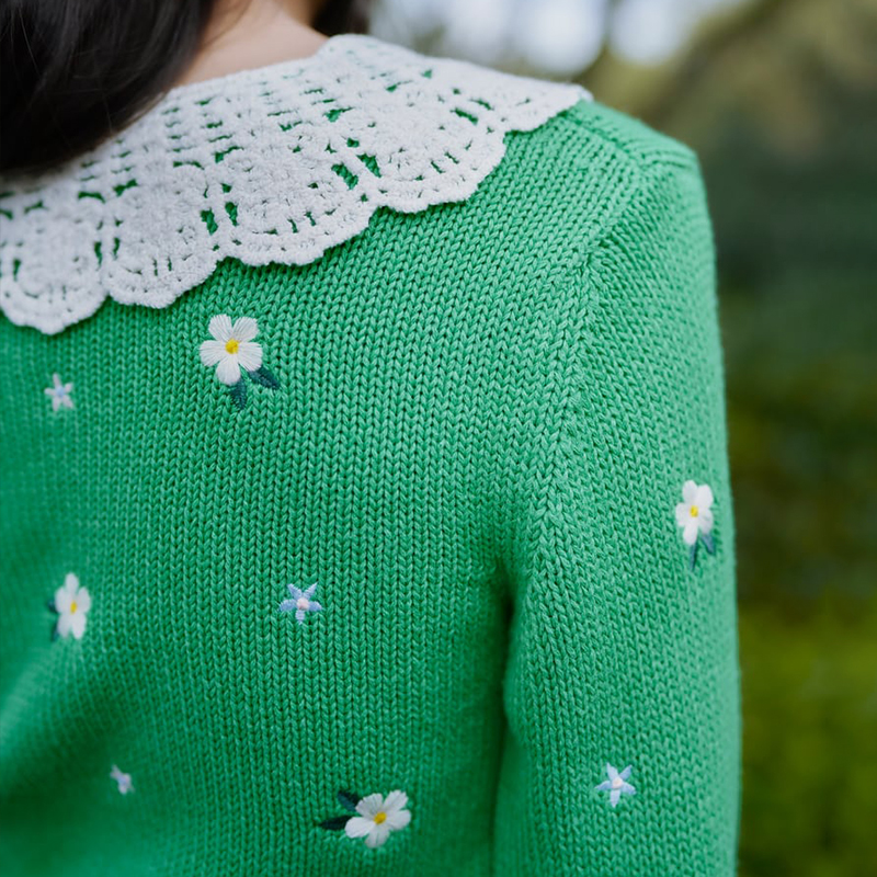 embroidered knitted sweater