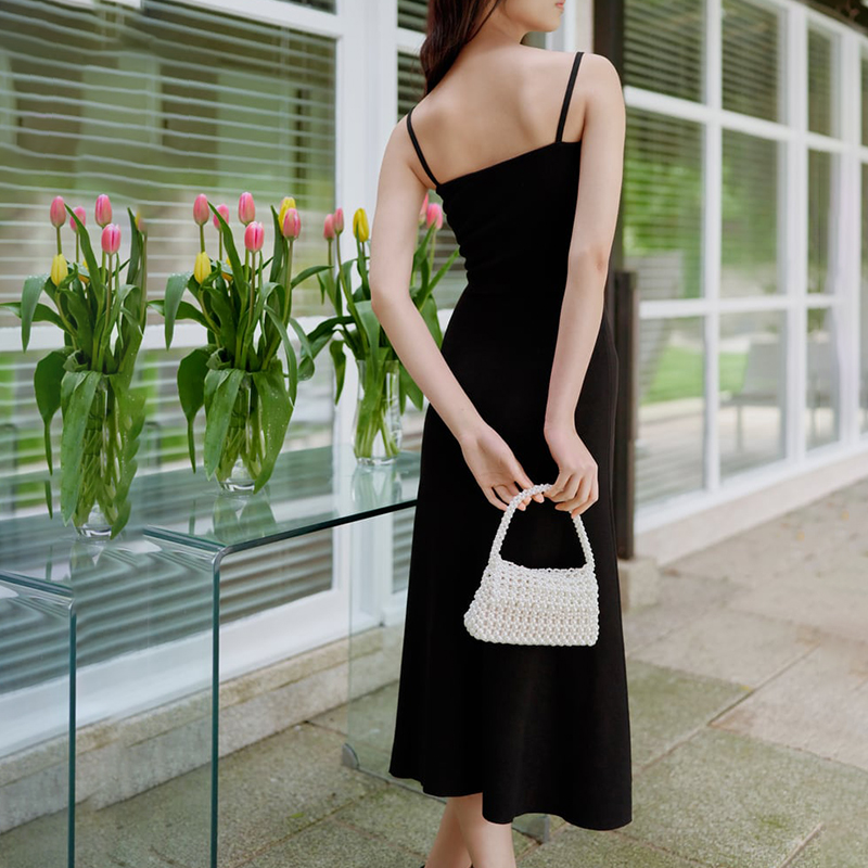 strappy knitted dress