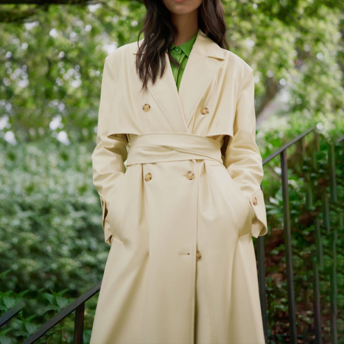 faux leather trench coat