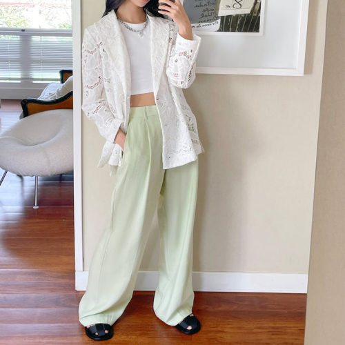 cutout double-breasted blazer