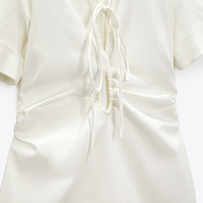 STRETCHY LINEN BLEND DRESS