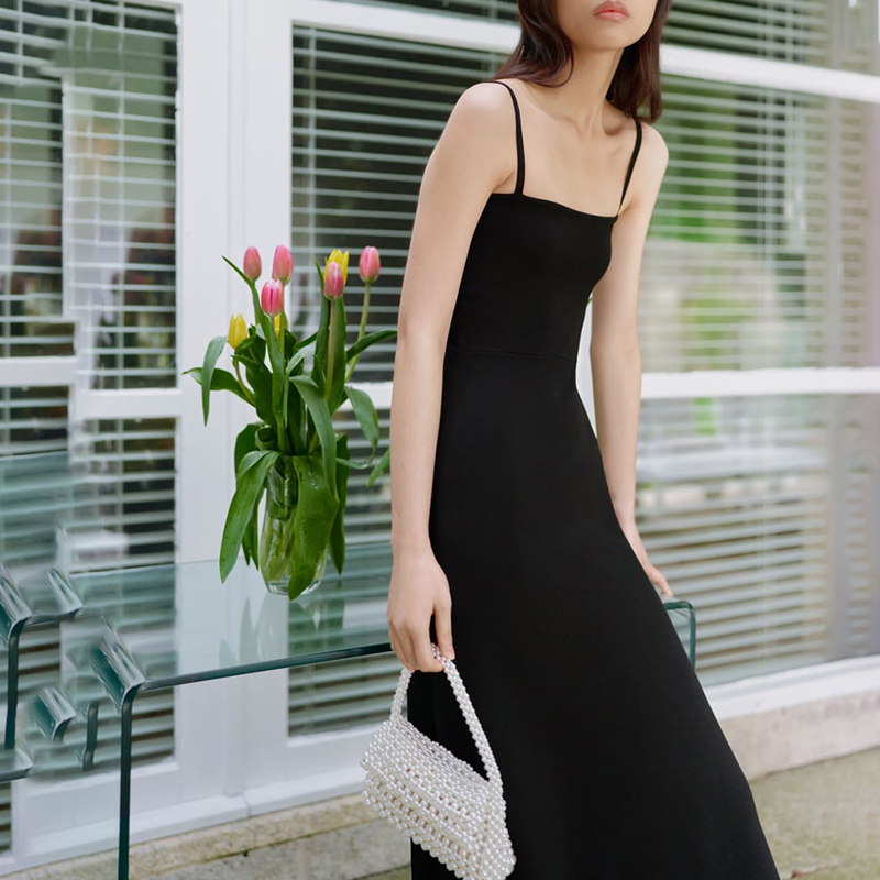 strappy knitted dress