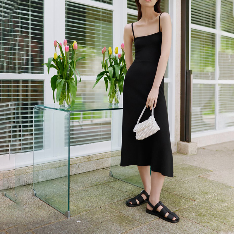 strappy knitted dress